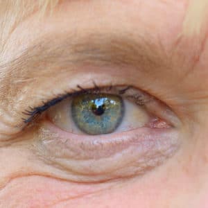 Close-up portrait of a womans wonderful blue eyes