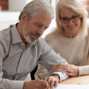 older couple sitting